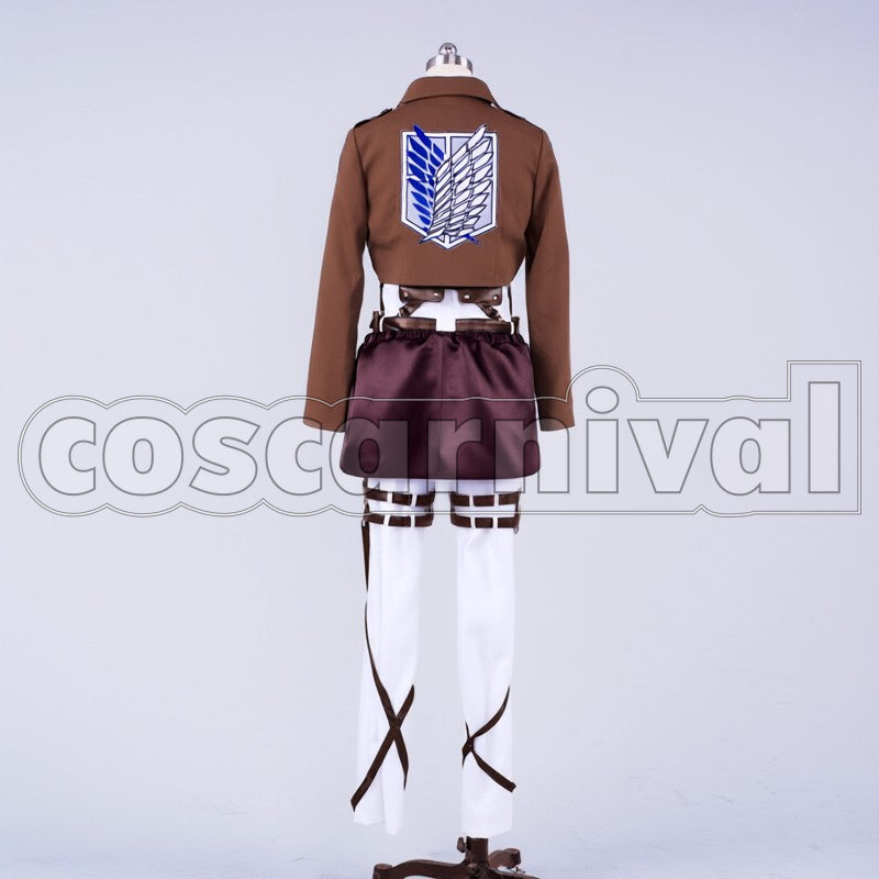Survey Corps Levi cosplay costume from Attack on Titan, back view