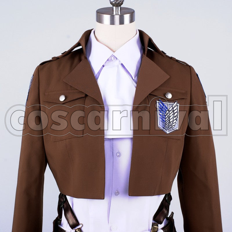 Survey Corps Levi cosplay costume from Attack on Titan, front view 3