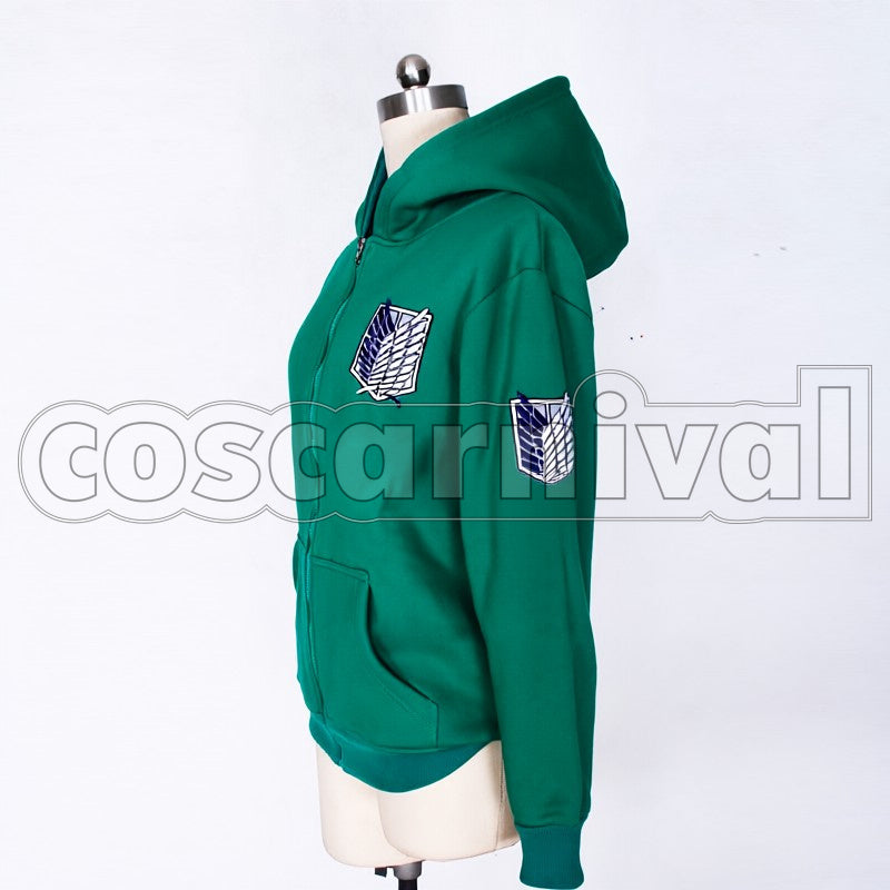 Levi Eren Yeager Hoodie cosplay costume from Attack on Titan, side view