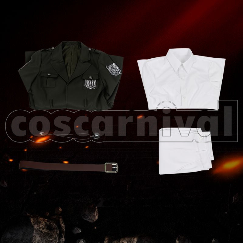 Titan Survey Corps Marley Military Uniform Embroidered Version Cosplay cosplay costume from Attack on, set view