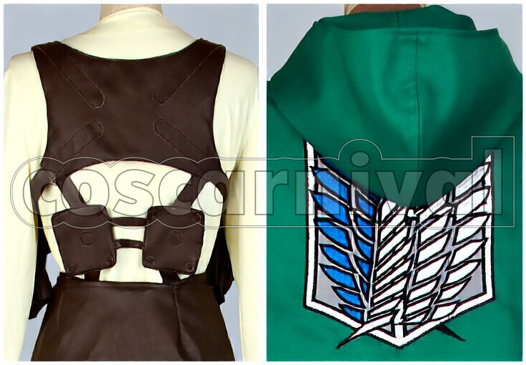 Titan Survey Corps with Cloak Embroidered Version Cosplay cosplay costume from Attack on, back view
