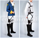 Titan: Wings of the Counterattack ONLINE Captain Levi Independent Special Logistics Soldier Cosplay cosplay costume from Attack on, side view