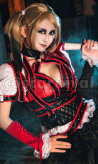 Knight Harley Quinn Cosplay cosplay costume from Batman: Arkham, front view 3