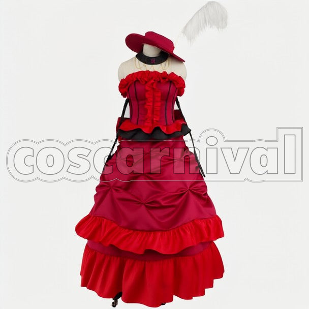 Madam Red Ball Gown cosplay costume from Black Butler, side view 2