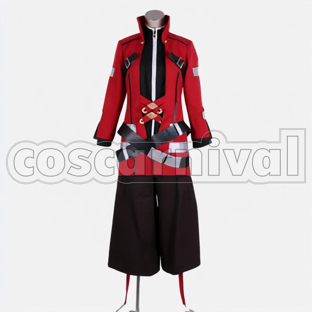 Ragna the Bloodedge cosplay costume from BlazBlue, front view