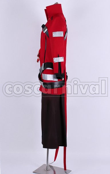 Ragna the Bloodedge cosplay costume from BlazBlue, side view