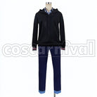 Black wiriamu makubesu cosplay costume from Blood Blockade Battlefront, front view