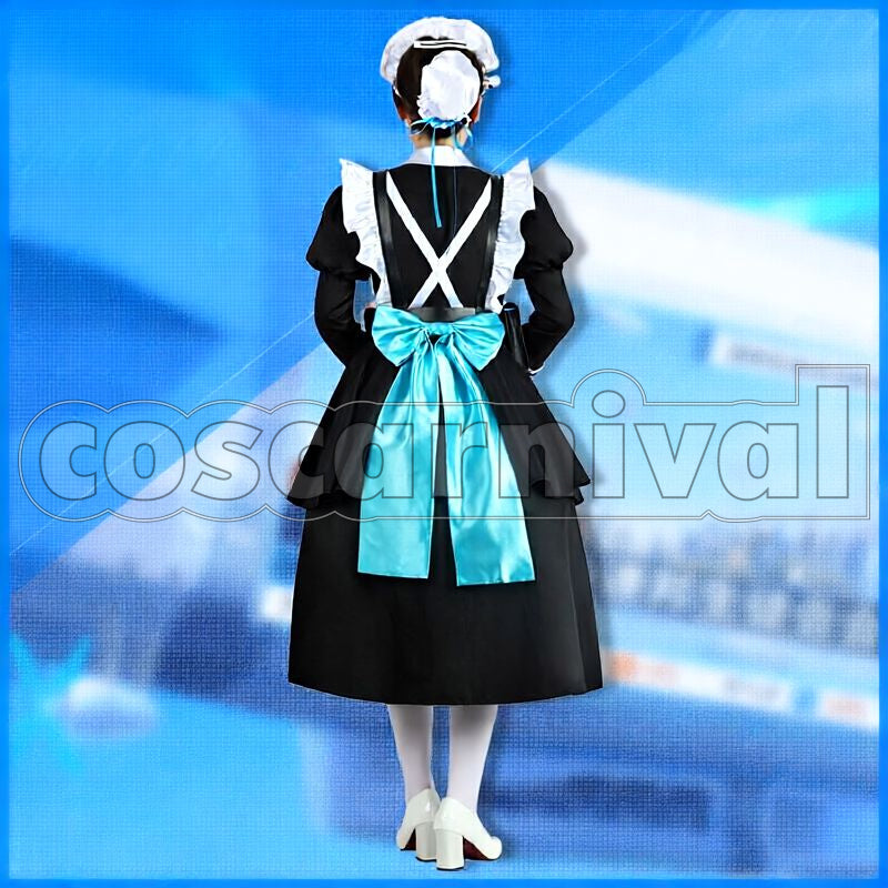 Asuma Toki Maid Outfit Cosplay cosplay costume from Blue Archive, back view 1