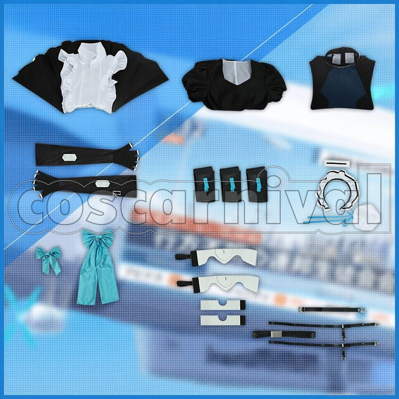 Asuma Toki Maid Outfit Cosplay cosplay costume from Blue Archive, set view