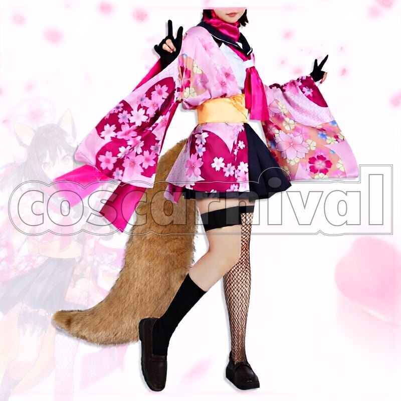 Hyakkiyako Alliance Academy 1st Year Ninjutsu Research Club Kuda Izuna Cosplay cosplay costume from Blue Archive, front view 3