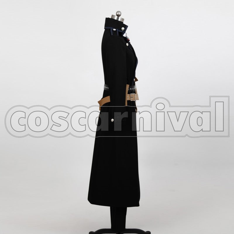 Okumura cosplay costume from Blue Exorcist Yukio, side view