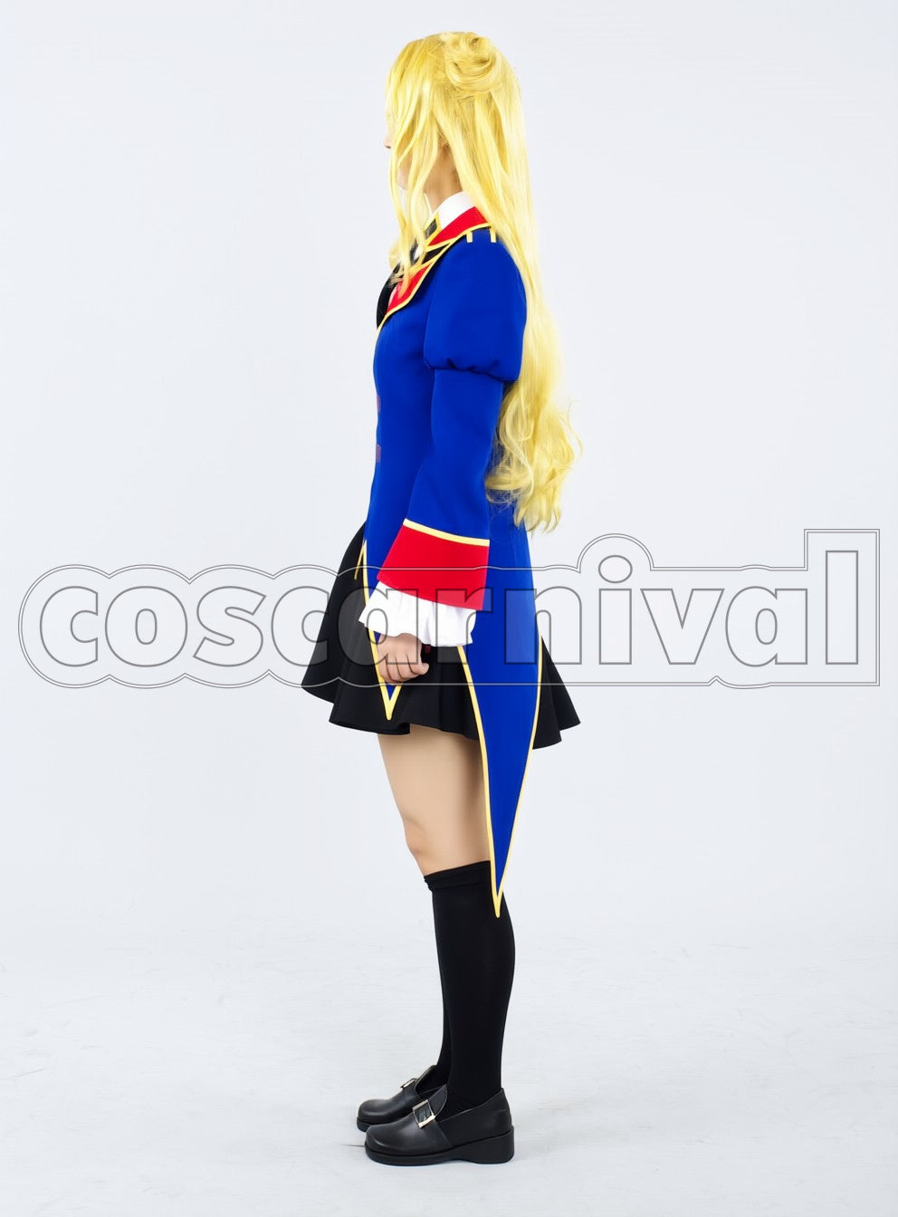 Geass: Akito the Exiled E.U. Army Leila Malcal cosplay costume from Code, side view