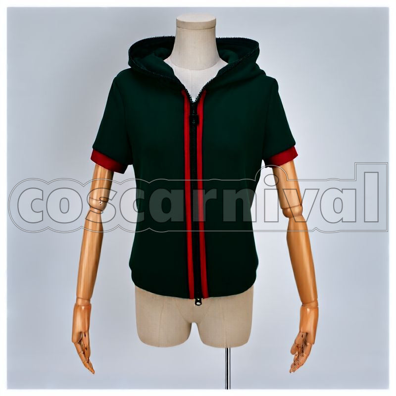 Happy Havoc Makoto Naegi Magazine Outfit Short Sleeve Hoodie Only Cosplay cosplay costume from Danganronpa: Trigger, front view