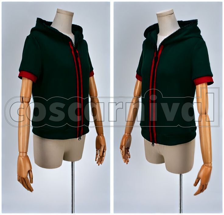 Happy Havoc Makoto Naegi Magazine Outfit Short Sleeve Hoodie Only Cosplay cosplay costume from Danganronpa: Trigger, detail-2