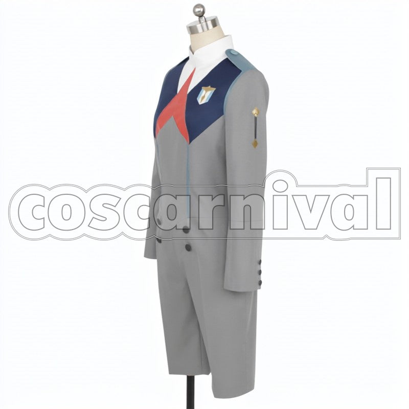 FRANXX CODE: 016 Hiro DarliFra cosplay costume from DARLING in the, side view 2