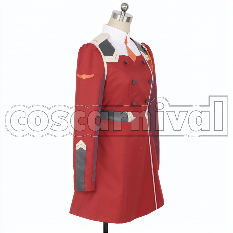 FRANXX CODE: 002 Zero Two DarliFra cosplay costume from DARLING in the, side view