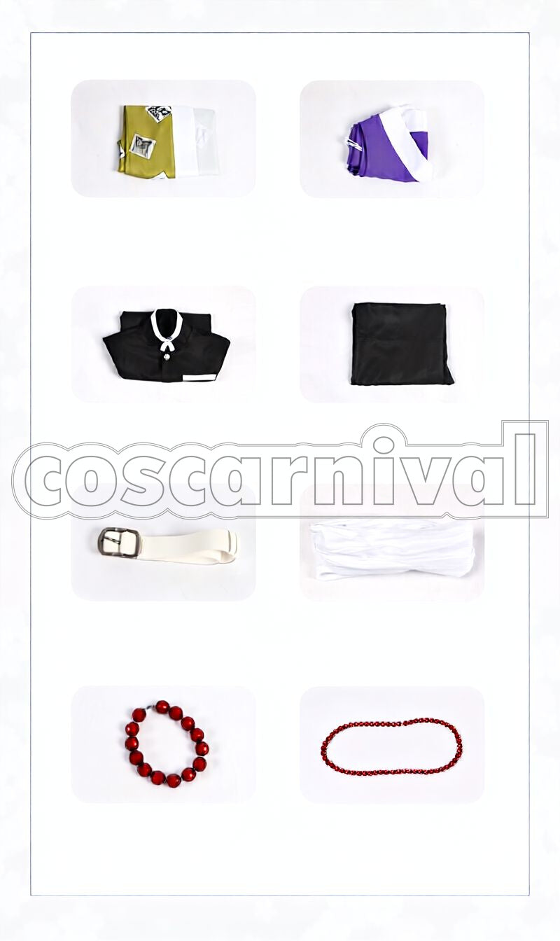 Kimetsu no Yaiba Stone Hashira Gyomei Himejima Demon Slayer Corps Uniform Cosplay cosplay costume from Demon Slayer:, set view