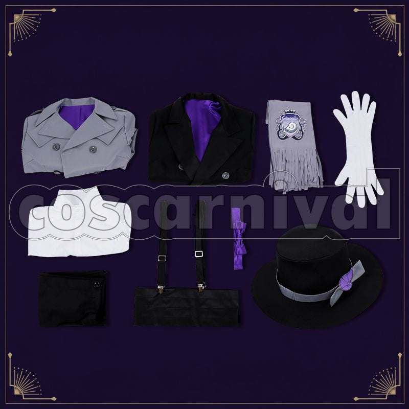 Ashengrotto Octavinelle Dorm Uniform Cosplay cosplay costume from Disney Twisted-Wonderland Azul, set view