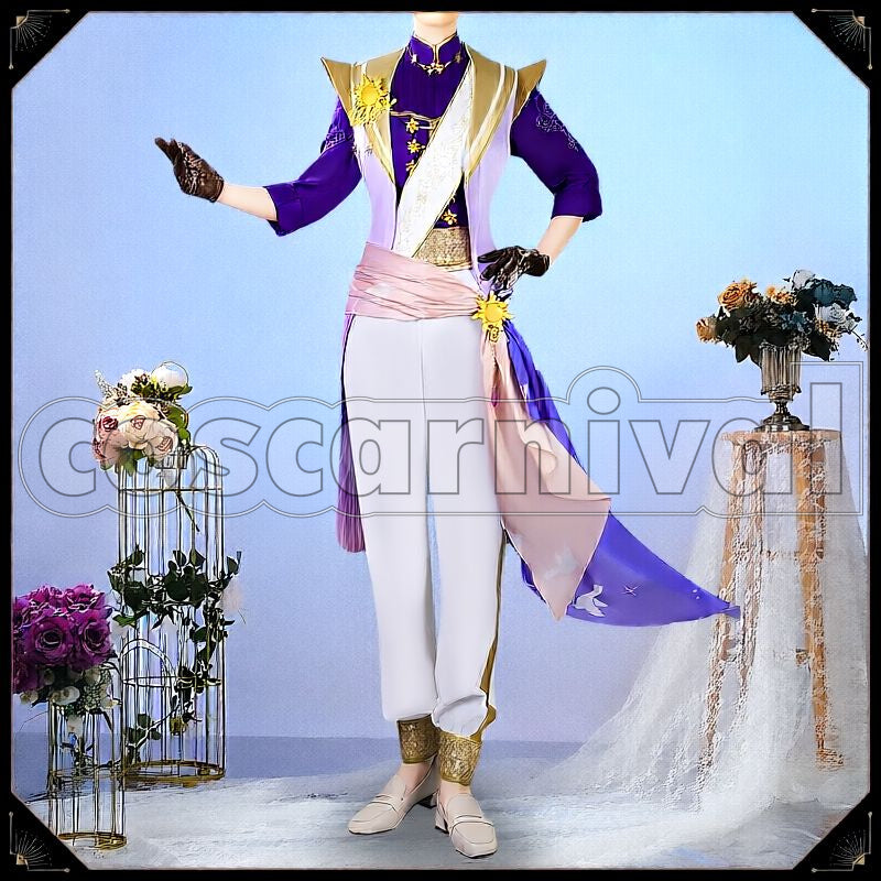 Spade Night Sky's Chiffon Cosplay cosplay costume from Disney Twisted-Wonderland Deuce, front view 2