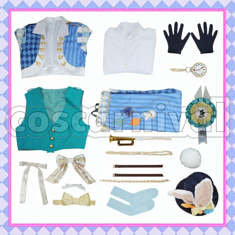 Spade White Rabbit Fest Cosplay cosplay costume from Disney Twisted-Wonderland Deuce, set view