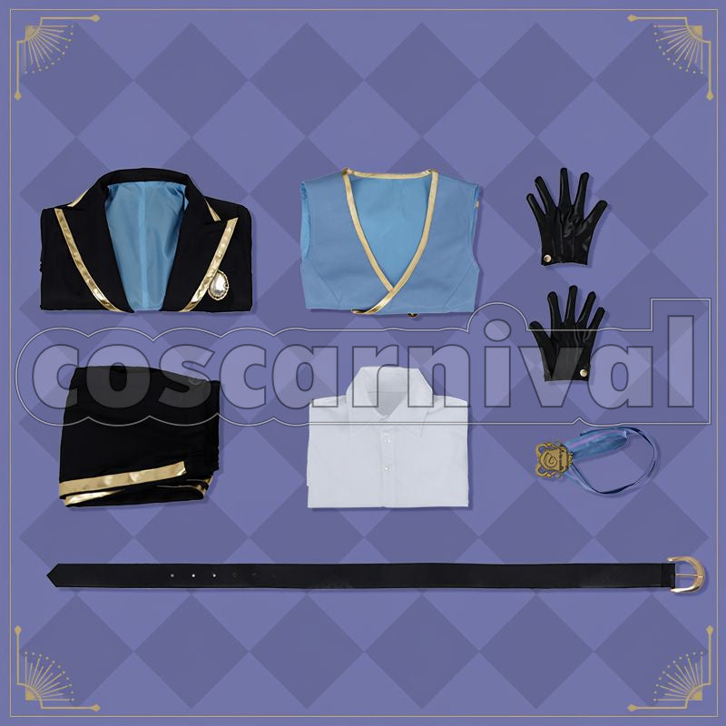 Leech Octavinelle School Uniform Cosplay cosplay costume from Disney Twisted-Wonderland Floyd, set view