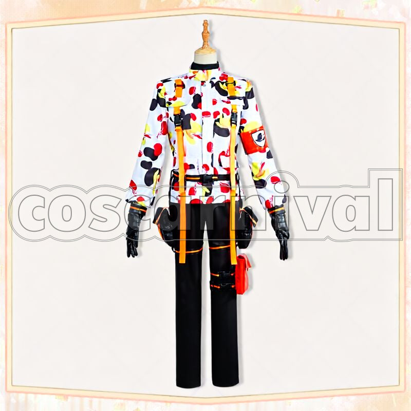 Leech Octavinelle Beans Camo Cosplay cosplay costume from Disney Twisted-Wonderland Jade, front view 2
