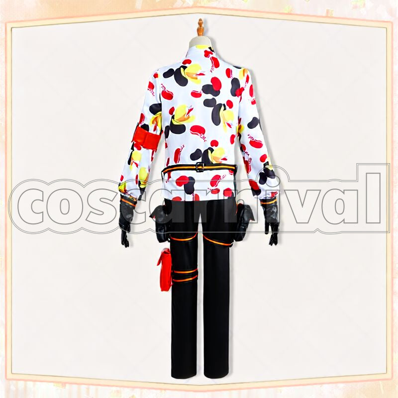 Leech Octavinelle Beans Camo Cosplay cosplay costume from Disney Twisted-Wonderland Jade, back view 1