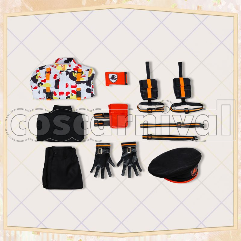 Leech Octavinelle Beans Camo Cosplay cosplay costume from Disney Twisted-Wonderland Jade, set view