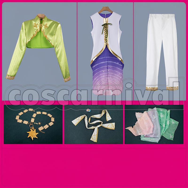 Al-Asim Night Sky's Chiffon Cosplay cosplay costume from Disney Twisted-Wonderland Kalim, set view