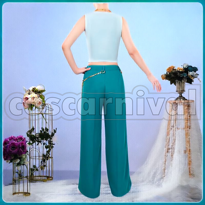 Tealrajah Dunasmina Cosplay cosplay costume from Disney Twisted-Wonderland Minajael, back view 2