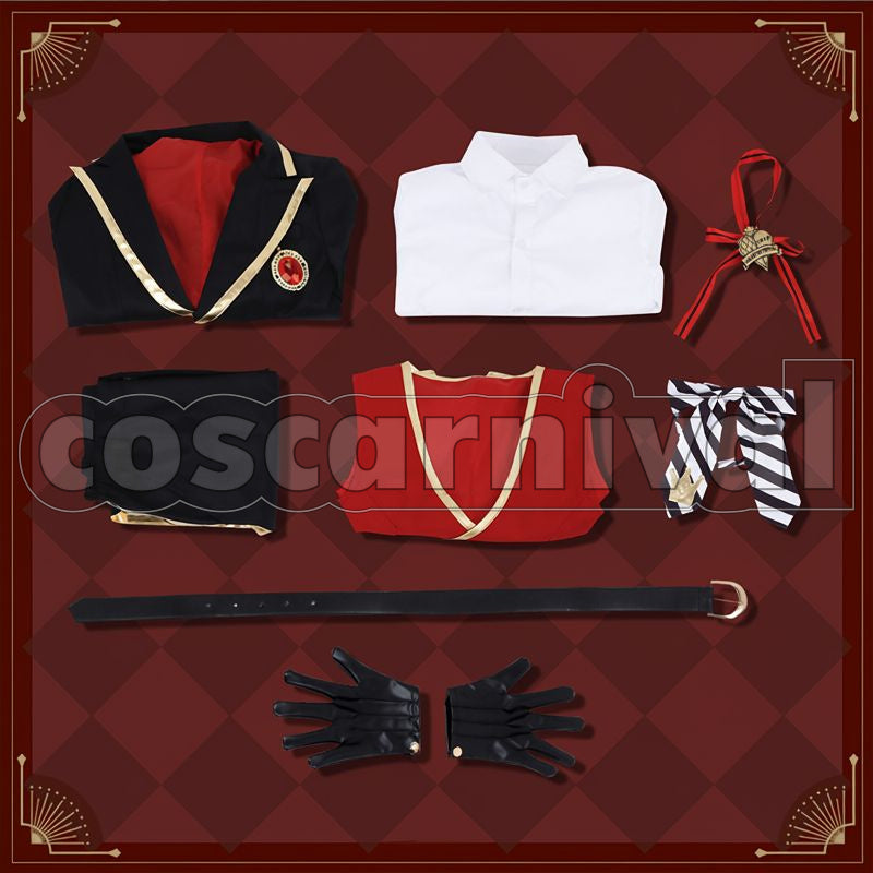 Rosehearts Heartslabyul School Uniform Cosplay cosplay costume from Disney Twisted-Wonderland Riddle, set view