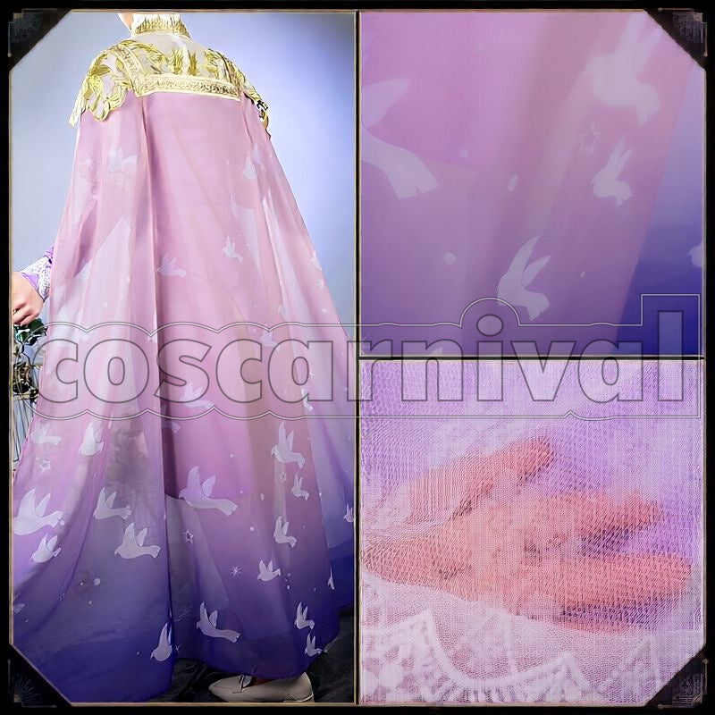Rosehearts Night Sky's Chiffon Cosplay cosplay costume from Disney Twisted-Wonderland Riddle, back view 3