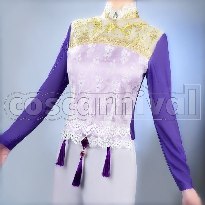 Rosehearts Night Sky's Chiffon Cosplay cosplay costume from Disney Twisted-Wonderland Riddle, front view 5