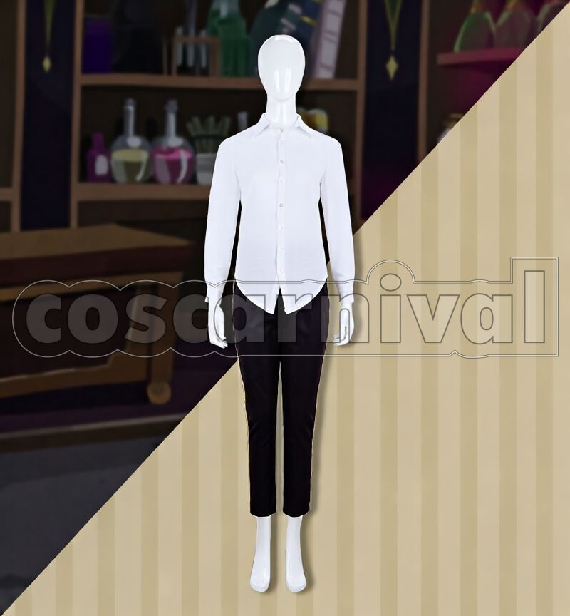 Bucchi, Leona Kingscholar Lab Coat Cosplay cosplay costume from Disney Twisted-Wonderland Ruggie, front view 3