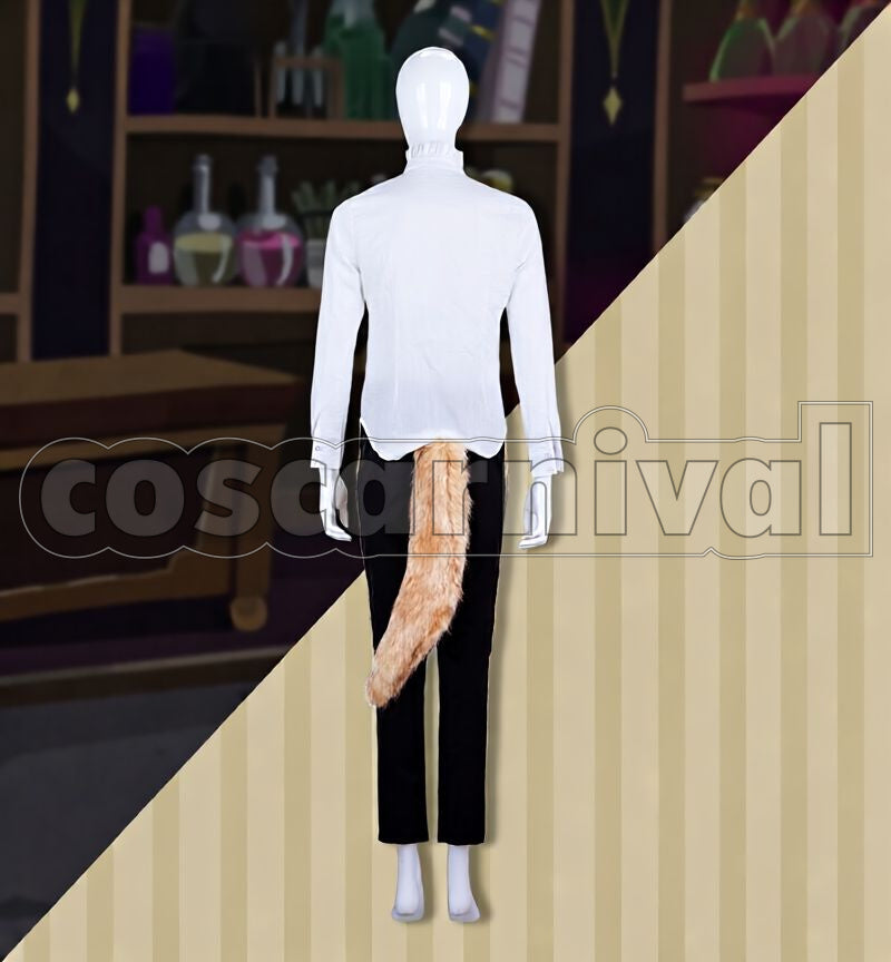 Bucchi, Leona Kingscholar Lab Coat Cosplay cosplay costume from Disney Twisted-Wonderland Ruggie, back view 2