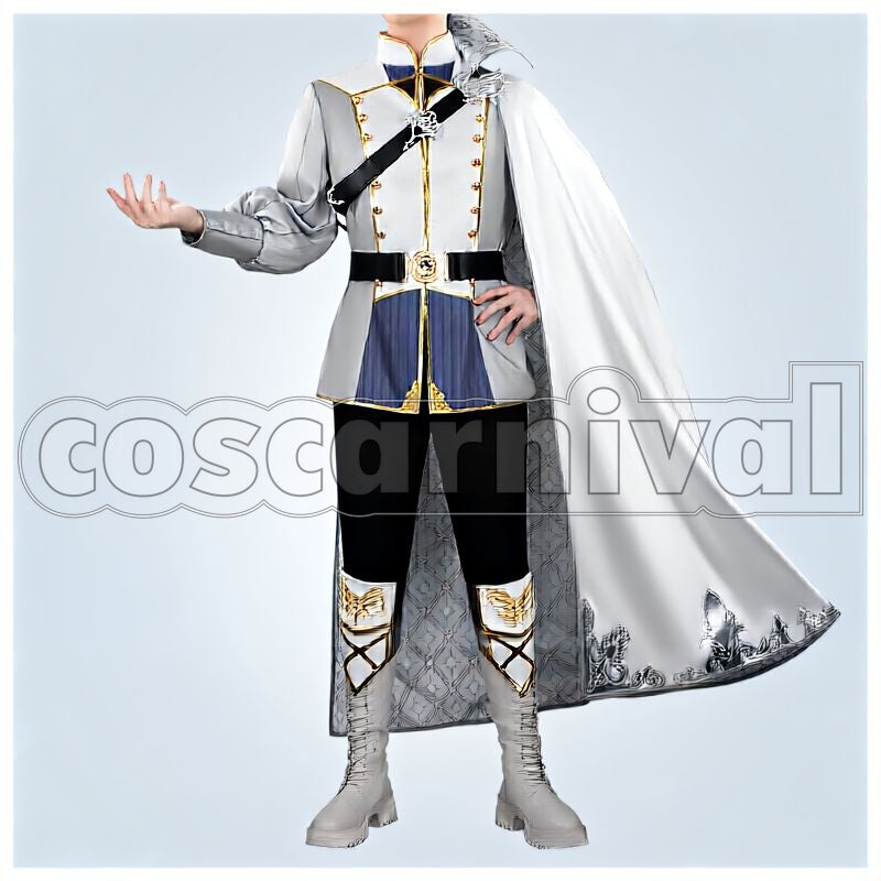 Dawn Armor Cosplay cosplay costume from Disney Twisted-Wonderland Silver, front view 1
