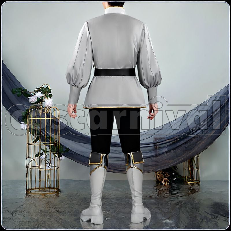 Dawn Armor Cosplay cosplay costume from Disney Twisted-Wonderland Silver, back view 2