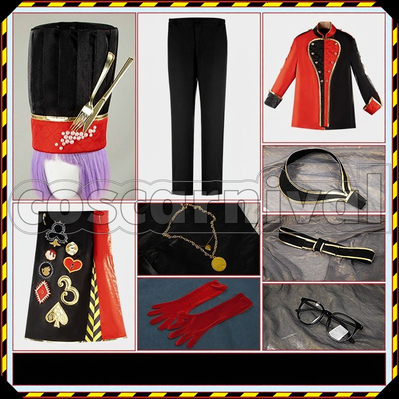 Clover Queen's Chef Coat Cosplay cosplay costume from Disney Twisted-Wonderland Trey, set view