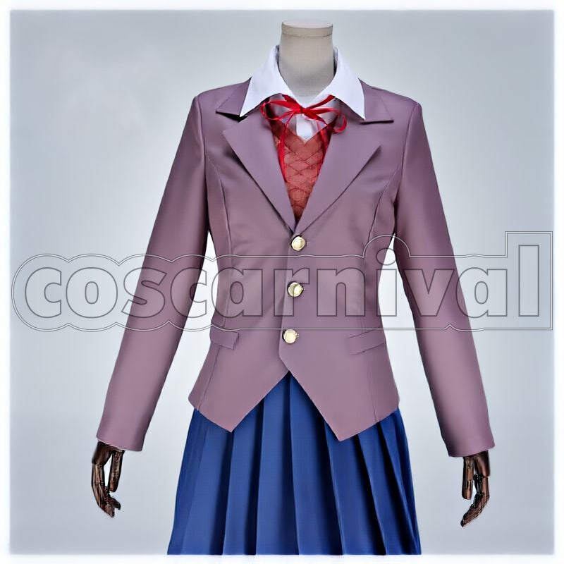 Literature Club! Monika School Uniform Cosplay cosplay costume from Doki Doki, front view