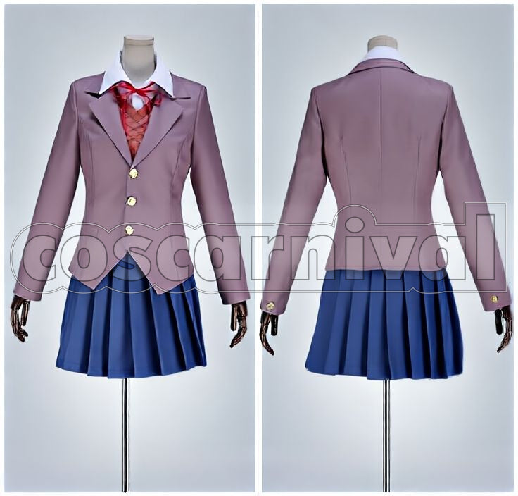Literature Club! Sayori School Uniform Cosplay cosplay costume from Doki Doki, front view 2