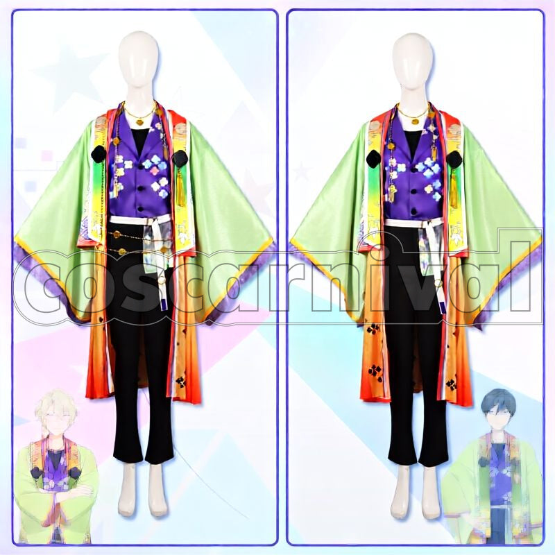 Hiyori Tomoe, Tatsumi Kazehaya, Hokuto Hidaka, Arashi Narukami, Kanata Shinkai Moonlight Disco Cosplay cosplay costume from Ensemble Stars!!, set view 2