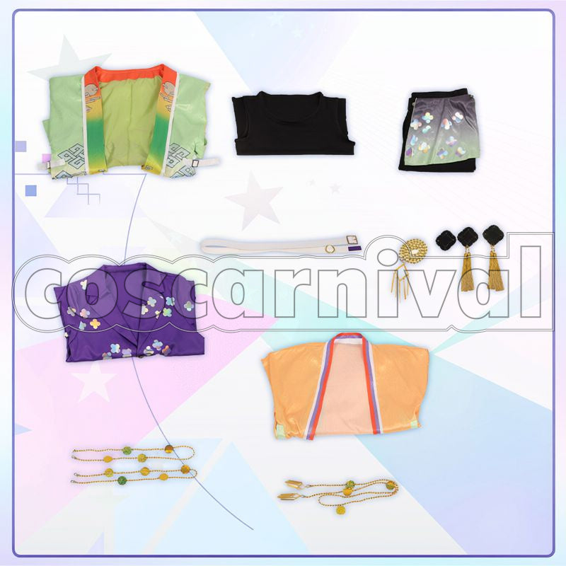 Hiyori Tomoe, Tatsumi Kazehaya, Hokuto Hidaka, Arashi Narukami, Kanata Shinkai Moonlight Disco Cosplay cosplay costume from Ensemble Stars!!, set view 3
