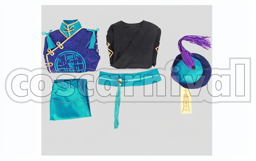 Lots of Monsters☆Sweet Halloween Kanata Shinkai Horror Jiangshi Cosplay cosplay costume from Ensemble Stars!, set view