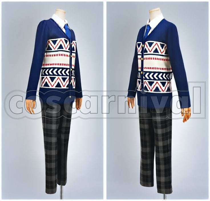 Makoto Yuuki Yumenosaki Academy School Uniform Necktie 3-Color Set Cosplay cosplay costume from Ensemble Stars!, color set 5048 front view 3
