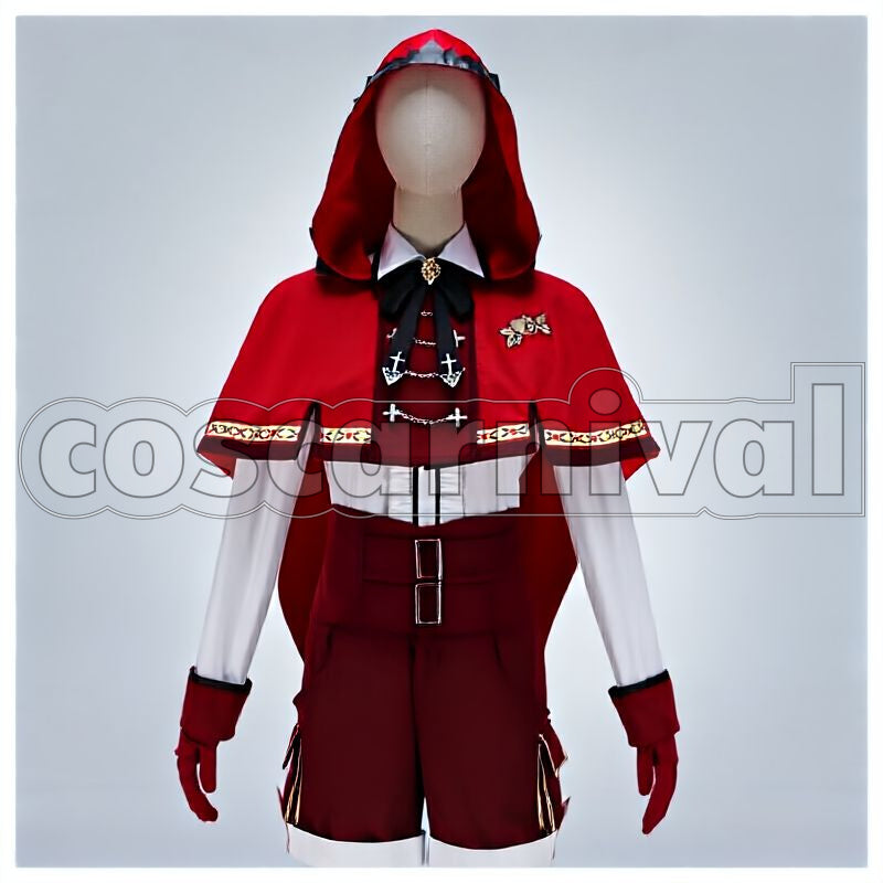 Nazuna Nito The Wolf and Red Riding Hood Red Riding Hood Costume Cosplay cosplay costume from Ensemble Stars!, front view 2