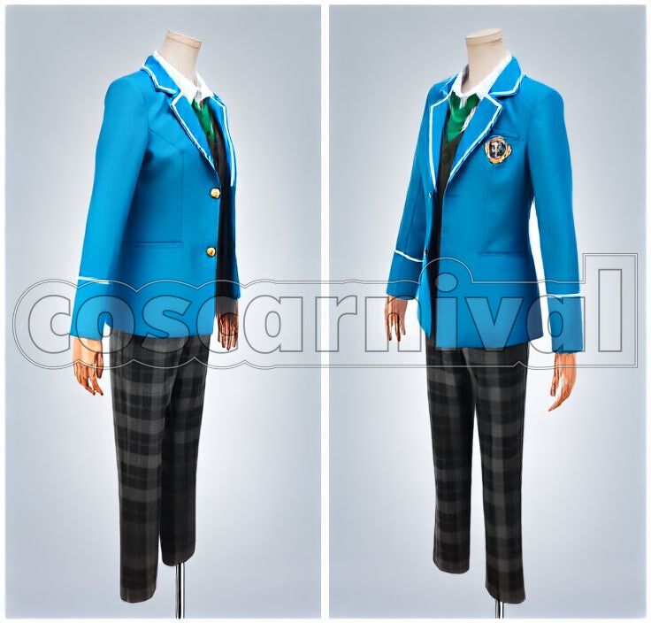 Rei Sakuma Yumenosaki Academy School Uniform Necktie 3-Color Set Cosplay cosplay costume from Ensemble Stars!, color set 5040 front view 2