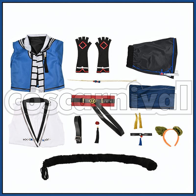 x The Legend of Luo Xiaohei Black Cat Rhapsody Leo Tsukinaga Cosplay cosplay costume from Ensemble Stars!!, set view