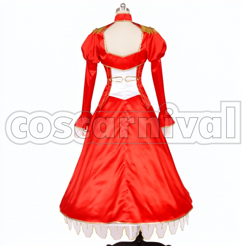 fgo Nero Claudius Red Saber cosplay costume from Fate Grand Order, back view