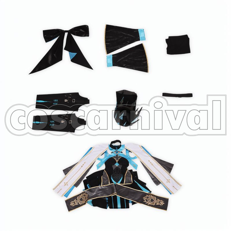 Morgan The Winter Queen (with Crown) Cosplay cosplay costume from Fate/Grand Order, set view