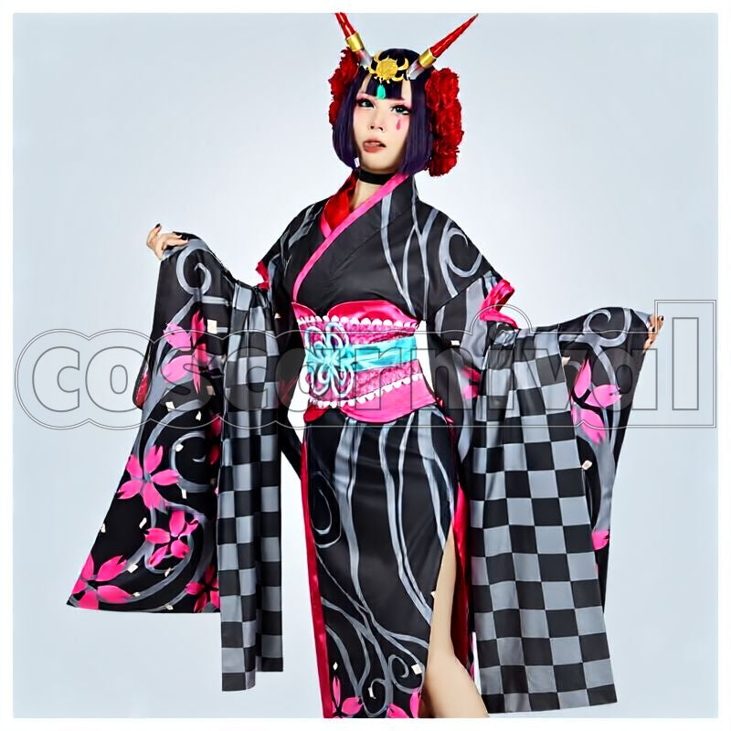 Shuten Dōji Assassin Costume Dress Song of Cherry Blossoms in Full Glory Cosplay cosplay costume from Fate/Grand Order, front view 1